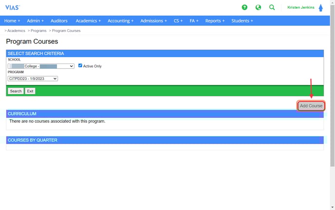 add course to program
