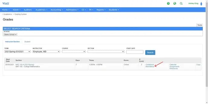 attendance-gradebook system