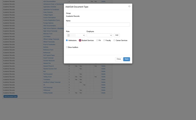 departments of docuemnt type