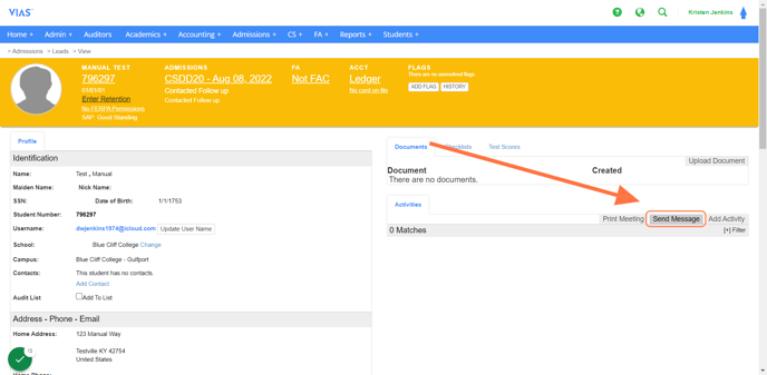 example send message