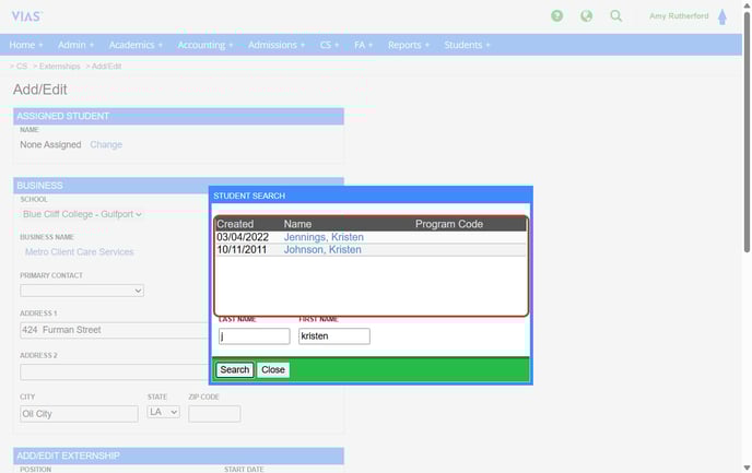 externship student choice