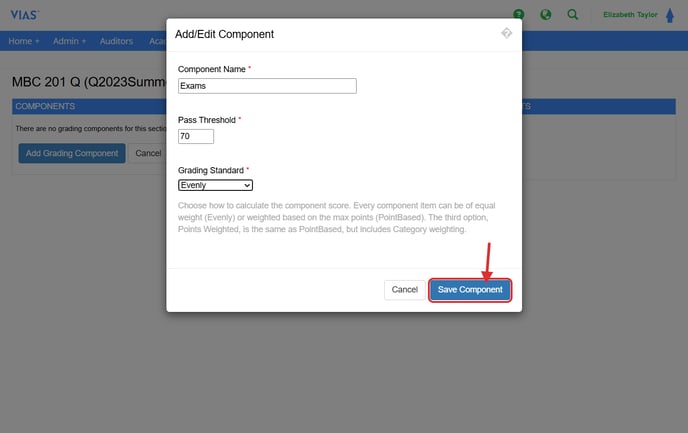 gradebook component add edit