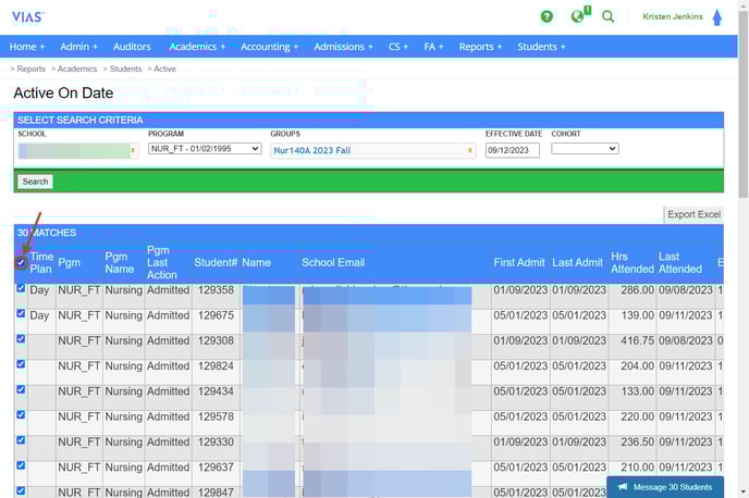 messaging groups from active report