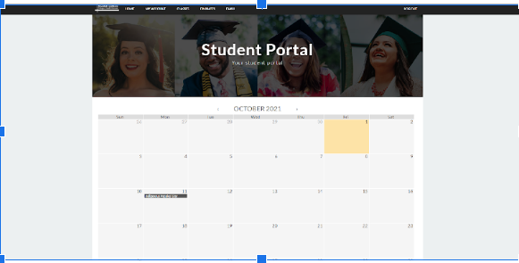 student portal calendar screen
